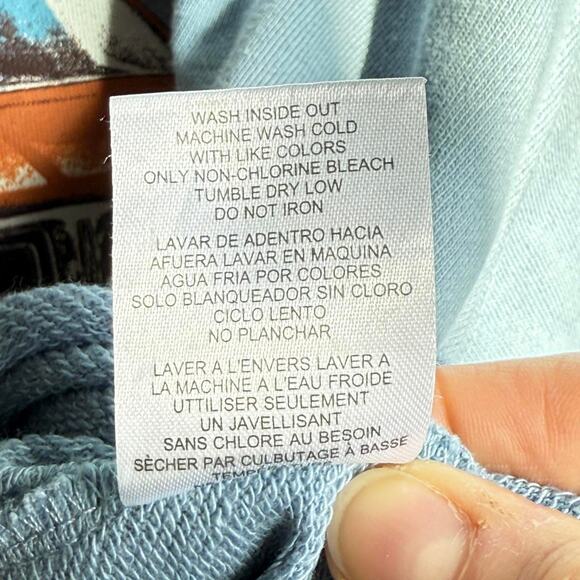 Dodge Charger Cropped Sweatshirt Blue Raw Hem Graphic Women’s L - Picture 5 of 5